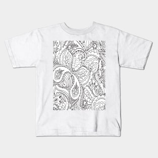 Black and white mandala art Pattern Kids T-Shirt